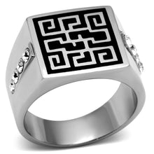 Load image into Gallery viewer, TK703 - High polished (no plating) Stainless Steel Ring with Top Grade Crystal  in Clear