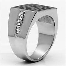 Load image into Gallery viewer, TK703 - High polished (no plating) Stainless Steel Ring with Top Grade Crystal  in Clear