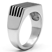 Load image into Gallery viewer, TK705 - High polished (no plating) Stainless Steel Ring with Epoxy  in Jet