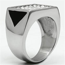 Load image into Gallery viewer, TK707 - High polished (no plating) Stainless Steel Ring with Top Grade Crystal  in Clear