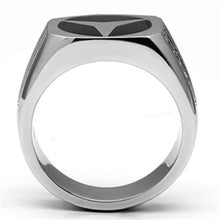 Load image into Gallery viewer, TK709 - High polished (no plating) Stainless Steel Ring with Top Grade Crystal  in Clear