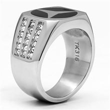 Load image into Gallery viewer, TK709 - High polished (no plating) Stainless Steel Ring with Top Grade Crystal  in Clear