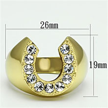 Load image into Gallery viewer, TK717 - IP Gold(Ion Plating) Stainless Steel Ring with Top Grade Crystal  in Clear