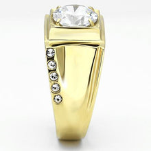 Load image into Gallery viewer, TK721 - IP Gold(Ion Plating) Stainless Steel Ring with AAA Grade CZ  in Clear