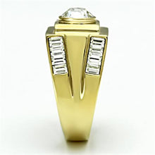 Load image into Gallery viewer, TK725 - IP Gold(Ion Plating) Stainless Steel Ring with Top Grade Crystal  in Clear