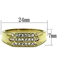 Load image into Gallery viewer, TK727 - IP Gold(Ion Plating) Stainless Steel Ring with Top Grade Crystal  in Clear