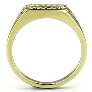 TK727 - IP Gold(Ion Plating) Stainless Steel Ring with Top Grade Crystal  in Clear