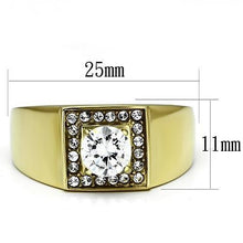 Load image into Gallery viewer, TK728 - IP Gold(Ion Plating) Stainless Steel Ring with AAA Grade CZ  in Clear