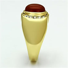 Load image into Gallery viewer, TK729 - IP Gold(Ion Plating) Stainless Steel Ring with Semi-Precious Agate in Siam