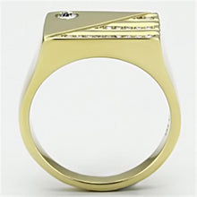 Load image into Gallery viewer, TK731 - IP Gold(Ion Plating) Stainless Steel Ring with Top Grade Crystal  in Clear