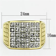 Load image into Gallery viewer, TK734 - Two-Tone IP Gold (Ion Plating) Stainless Steel Ring with Top Grade Crystal  in Clear