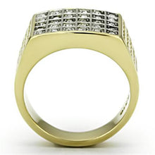 Load image into Gallery viewer, TK734 - Two-Tone IP Gold (Ion Plating) Stainless Steel Ring with Top Grade Crystal  in Clear