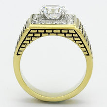 Load image into Gallery viewer, TK735 - Two-Tone IP Gold (Ion Plating) Stainless Steel Ring with AAA Grade CZ  in Clear