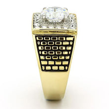 Load image into Gallery viewer, TK735 - Two-Tone IP Gold (Ion Plating) Stainless Steel Ring with AAA Grade CZ  in Clear