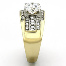 Load image into Gallery viewer, TK736 - Two-Tone IP Gold (Ion Plating) Stainless Steel Ring with AAA Grade CZ  in Clear