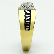 Load image into Gallery viewer, TK739 - Two-Tone IP Gold (Ion Plating) Stainless Steel Ring with AAA Grade CZ  in Clear