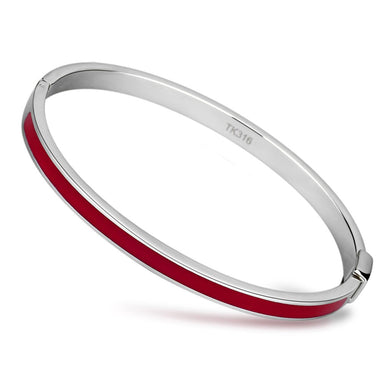 TK744 - High polished (no plating) Stainless Steel Bangle with Epoxy  in Siam