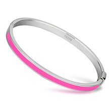 Load image into Gallery viewer, TK747 - High polished (no plating) Stainless Steel Bangle with Epoxy  in Rose