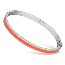 Load image into Gallery viewer, TK748 - High polished (no plating) Stainless Steel Bangle with Epoxy  in Orange