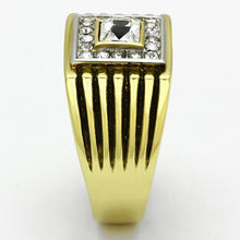 Load image into Gallery viewer, TK750 - Two-Tone IP Gold (Ion Plating) Stainless Steel Ring with Top Grade Crystal  in Clear