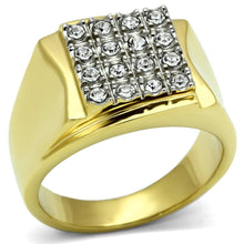 Load image into Gallery viewer, TK751 - Two-Tone IP Gold (Ion Plating) Stainless Steel Ring with Top Grade Crystal  in Clear