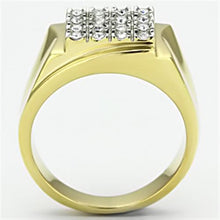 Load image into Gallery viewer, TK751 - Two-Tone IP Gold (Ion Plating) Stainless Steel Ring with Top Grade Crystal  in Clear