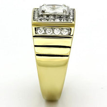 Load image into Gallery viewer, TK755 - Two-Tone IP Gold (Ion Plating) Stainless Steel Ring with AAA Grade CZ  in Clear