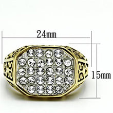 Load image into Gallery viewer, TK757 - Two-Tone IP Gold (Ion Plating) Stainless Steel Ring with Top Grade Crystal  in Clear