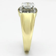 Load image into Gallery viewer, TK758 - Two-Tone IP Gold (Ion Plating) Stainless Steel Ring with AAA Grade CZ  in Clear