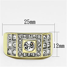 Load image into Gallery viewer, TK762 - Two-Tone IP Gold (Ion Plating) Stainless Steel Ring with Top Grade Crystal  in Clear