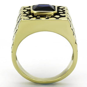 TK763 - IP Gold(Ion Plating) Stainless Steel Ring with Synthetic Synthetic Glass in Montana