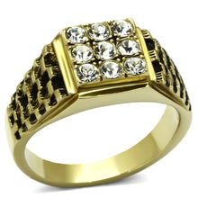 Load image into Gallery viewer, TK765 - IP Gold(Ion Plating) Stainless Steel Ring with Top Grade Crystal  in Clear