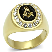 Load image into Gallery viewer, TK766 - IP Gold(Ion Plating) Stainless Steel Ring with Top Grade Crystal  in Clear