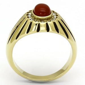 TK767 IP Gold(Ion Plating) Stainless Steel Ring with Semi-Precious in Siam