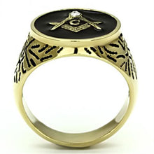 Load image into Gallery viewer, TK768 - IP Gold(Ion Plating) Stainless Steel Ring with Top Grade Crystal  in Clear