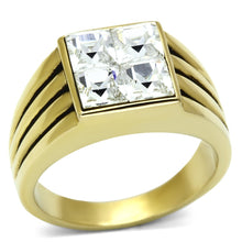 Load image into Gallery viewer, TK769 - IP Gold(Ion Plating) Stainless Steel Ring with Top Grade Crystal  in Clear