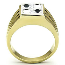 Load image into Gallery viewer, TK769 - IP Gold(Ion Plating) Stainless Steel Ring with Top Grade Crystal  in Clear