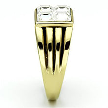 Load image into Gallery viewer, TK769 - IP Gold(Ion Plating) Stainless Steel Ring with Top Grade Crystal  in Clear