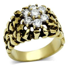 Load image into Gallery viewer, TK771 - IP Gold(Ion Plating) Stainless Steel Ring with AAA Grade CZ  in Clear