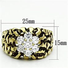 Load image into Gallery viewer, TK771 - IP Gold(Ion Plating) Stainless Steel Ring with AAA Grade CZ  in Clear