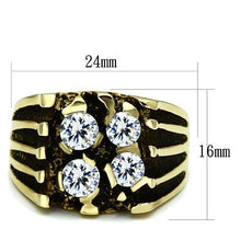 Load image into Gallery viewer, TK772 - IP Gold(Ion Plating) Stainless Steel Ring with AAA Grade CZ  in Clear