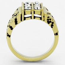 Load image into Gallery viewer, TK774 - IP Gold(Ion Plating) Stainless Steel Ring with Top Grade Crystal  in Clear