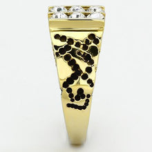 Load image into Gallery viewer, TK774 - IP Gold(Ion Plating) Stainless Steel Ring with Top Grade Crystal  in Clear