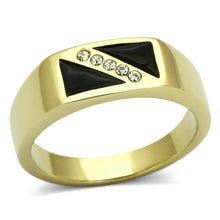 Load image into Gallery viewer, TK775 - IP Gold(Ion Plating) Stainless Steel Ring with Top Grade Crystal  in Clear