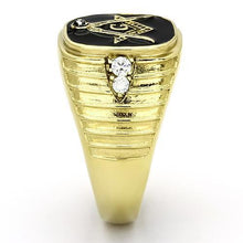 Load image into Gallery viewer, TK776 - IP Gold(Ion Plating) Stainless Steel Ring with Top Grade Crystal  in Clear