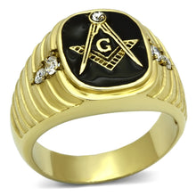 Load image into Gallery viewer, TK776 - IP Gold(Ion Plating) Stainless Steel Ring with Top Grade Crystal  in Clear