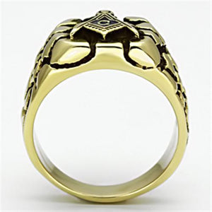 TK778 - IP Gold(Ion Plating) Stainless Steel Ring with No Stone