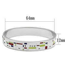 Load image into Gallery viewer, TK782 - High polished (no plating) Stainless Steel Bangle with Top Grade Crystal  in Clear