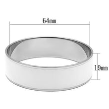 Load image into Gallery viewer, TK784 - High polished (no plating) Stainless Steel Bangle with Epoxy  in White