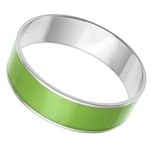 Load image into Gallery viewer, TK787 - High polished (no plating) Stainless Steel Bangle with Epoxy  in Emerald